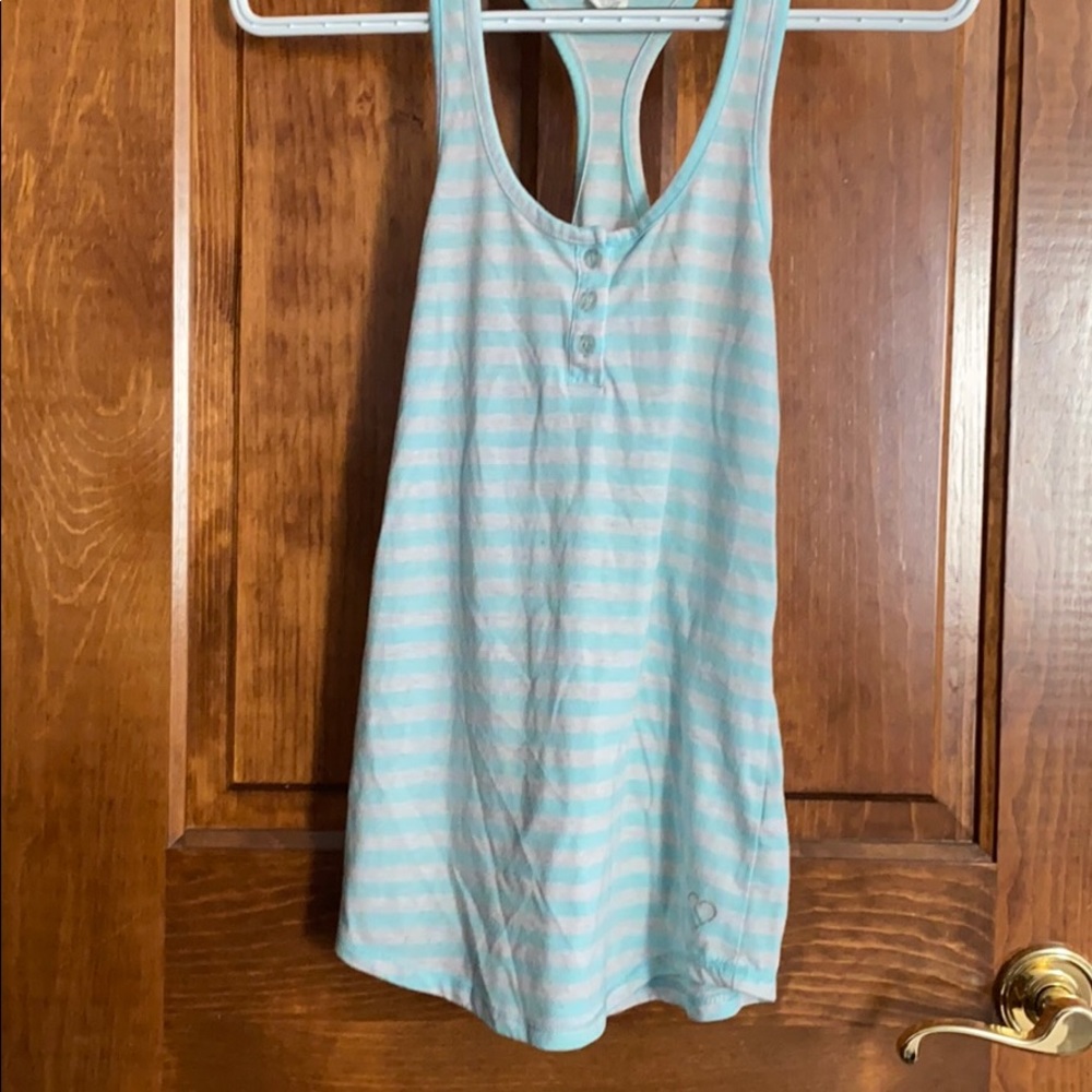 Racer back blue tank top